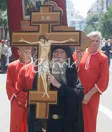 Ortodox church procession Belgrade Spasovdan