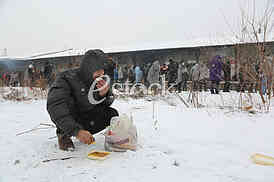 Migrants in Belgrade during winter