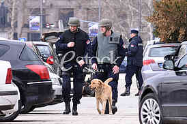 Bomb in front of the assembly.