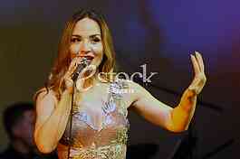 Pop singer Jelena Tomasevic on stage in Smederevo