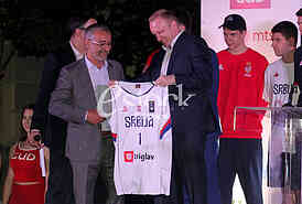Promotion of new jersey national basketball team Serbia