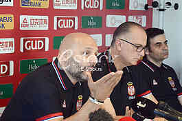 Aleksandar Djordjevic selector and coach of basketball team of Serbia at a press conference at the Basketball Federation of Serbia, Belgrade