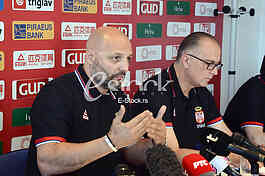 Aleksandar Djordjevic selector and coach of basketball team of Serbia at a press conference at the Basketball Federation of Serbia, Belgrade
