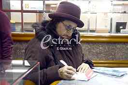 Playing giveaway and sending envelopes in the main post office. 