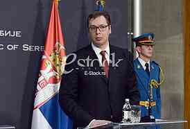A formal reception of Prime Minister Dusan Markovic and the Serbian Prime Minister Aleksandar Vucic at the Palace of Serbia in Belgrade.
 

