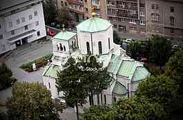 View from the Cathedral of Seint Sava on small church of Saint Sava