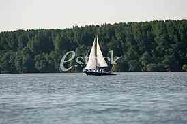 satisfaction of the boat on the Danube river, enjoying on sailboat
