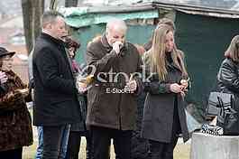 At the cemetery, giving importance to the  singer Miki Jevremovic.