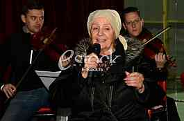  singer Lepa Lukic at the rehearsal for the concert, Grand Productions studio 7