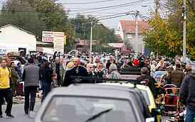 The flea market, open market, street Prvomajska, Zemun, illegal flea market, selling all kinds of things, old things, used thing