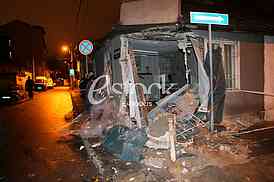 Traffic accident two passenger vehicles that occurred at the intersection of Cerska and the Vardar street car slammed into the tailor's shop on the corner.