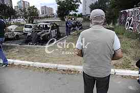Burned cars
