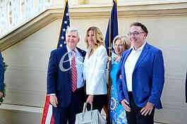 US ambassador Kyle Scott with his  guests to the celebration of Independence Day In the American residence