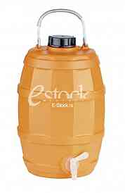water, canister, white, orange, faucet