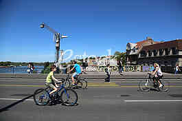 People in open street at 29th Belgrade marathon