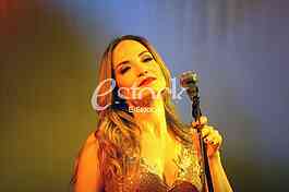 Pop singer Jelena Tomasevic on stage in Smederevo