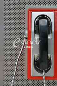 the public pay phone close up, phone and headset