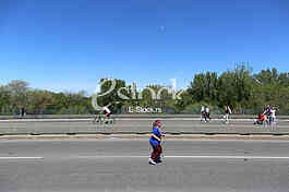 People in open street at 29th Belgrade marathon
