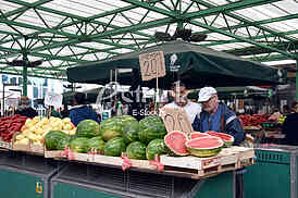 Watermelon on the market.



