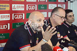 Aleksandar Djordjevic selector and coach of basketball team of Serbia at a press conference at the Basketball Federation of Serbia, Belgrade