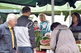 Watermelon on the market.



