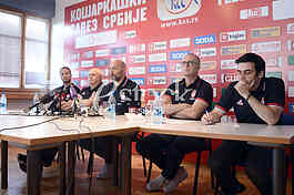 Aleksandar Djordjevic selector and coach of basketball team of Serbia at a press conference at the Basketball Federation of Serbia, Belgrade