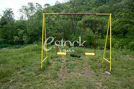 Playground at country side with swings