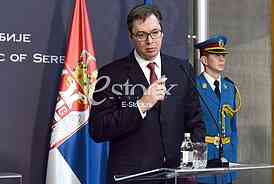 A formal reception of Prime Minister Dusan Markovic and the Serbian Prime Minister Aleksandar Vucic at the Palace of Serbia in Belgrade.
 

