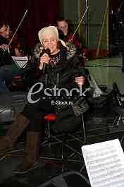  singer Lepa Lukic at the rehearsal for the concert, Grand Productions studio 7