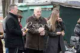At the cemetery, giving importance to the  singer Miki Jevremovic.