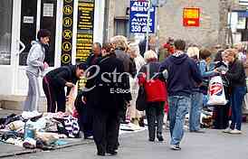 The flea market, open market, street Prvomajska, Zemun, illegal flea market, selling all kinds of things, old things, used thing