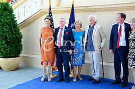 US ambassador Kyle Scott with his  guests to the celebration of Independence Day In the American residence
