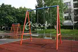 playground children's child chain swings on summer kids playground