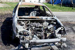 The burning car from Vinci