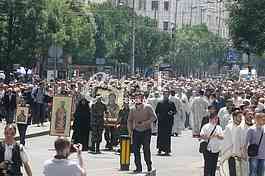 Ortodox church procession Belgrade Spasovdan