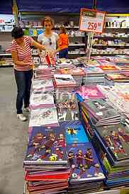 School supplies for the new school year, buying school supplies, the start of the new school year, notebooks, pencils, school supplies, Tempo stores, action, discount, for every school day full rang