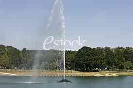 water fountain with blue sky