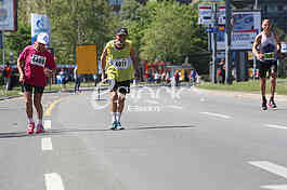 Older man and woman runners at 29th Belgrade marathon