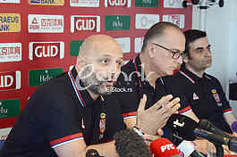 Aleksandar Djordjevic selector and coach of basketball team of Serbia at a press conference at the Basketball Federation of Serbia, Belgrade