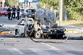 An explosion of a car in Vozdovac
