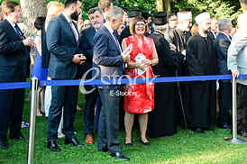 US ambassador Kyle Scott with his  guests to the celebration of Independence Day In the American residence