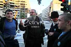 Protest of Serbs from Gracanica behalf of the Government of Serbia because of unpaid fees due to job loss.In front of the Government of Serbia