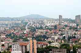View from the Temple of Saint Sava at the Avala Tower