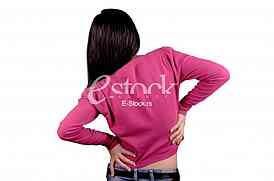 Woman holding back in pain
