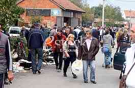 The flea market, open market, street Prvomajska, Zemun, illegal flea market, selling all kinds of things, old things, used thing