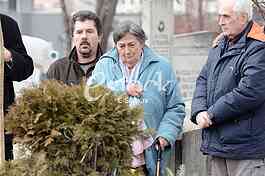 At the cemetery, giving importance to the  singer Miki Jevremovic.