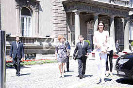  Milica Mandic and Vanja Stankovic  at the reception with the president of the state, Aleksandar Vucic
