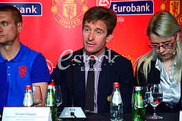 press conference at the restaurant Novak, The extension of cooperation between Eurobank Serbia and Manchester United FC, Nemanja Vidic
