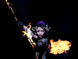 Woman and fire