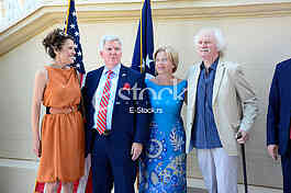 US ambassador Kyle Scott with his  guests to the celebration of Independence Day In the American residence